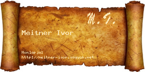 Meitner Ivor névjegykártya